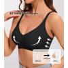 imagePOSESHE Womens Wireless Bras Comfortable Supportive Jacquard Tshirt Bra No Underwire Seamless Push Up Everyday BralettesPure Blackjacquardfree