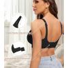 imagePOSESHE Womens Wireless Bras Comfortable Supportive Jacquard Tshirt Bra No Underwire Seamless Push Up Everyday BralettesPure Blackjacquardfree