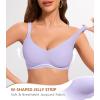 imagePOSESHE Womens Wireless Bras Comfortable Supportive Jacquard Tshirt Bra No Underwire Seamless Push Up Everyday BralettesPurple Jacquard