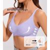 imagePOSESHE Womens Wireless Bras Comfortable Supportive Jacquard Tshirt Bra No Underwire Seamless Push Up Everyday BralettesPurple Jacquard