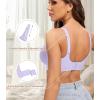 imagePOSESHE Womens Wireless Bras Comfortable Supportive Jacquard Tshirt Bra No Underwire Seamless Push Up Everyday BralettesPurple Jacquard