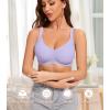 imagePOSESHE Womens Wireless Bras Comfortable Supportive Jacquard Tshirt Bra No Underwire Seamless Push Up Everyday BralettesPurple Jacquard