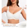 imagePOSESHE Womens Wireless Bras Comfortable Supportive Jacquard Tshirt Bra No Underwire Seamless Push Up Everyday BralettesWhite Jacquard