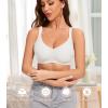 imagePOSESHE Womens Wireless Bras Comfortable Supportive Jacquard Tshirt Bra No Underwire Seamless Push Up Everyday BralettesWhite Jacquard
