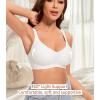 imagePOSESHE Womens Wireless Bras Comfortable Supportive Jacquard Tshirt Bra No Underwire Seamless Push Up Everyday BralettesWhite Jacquard