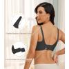 imagePOSESHE Womens Wireless Bras Comfortable Supportive Tshirt Bra No Underwire Seamless Push Up Everyday Adjustable BralettesBlack