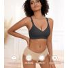 imagePOSESHE Womens Wireless Bras Comfortable Supportive Tshirt Bra No Underwire Seamless Push Up Everyday Adjustable BralettesBlack