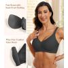 imagePOSESHE Womens Wireless Bras Comfortable Supportive Tshirt Bra No Underwire Seamless Push Up Everyday Adjustable BralettesBlack