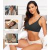 imagePOSESHE Womens Wireless Bras Comfortable Supportive Tshirt Bra No Underwire Seamless Push Up Everyday Adjustable BralettesBlack