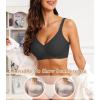 imagePOSESHE Womens Wireless Bras Comfortable Supportive Tshirt Bra No Underwire Seamless Push Up Everyday Adjustable BralettesBlack