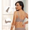 imagePOSESHE Womens Wireless Bras Comfortable Supportive Tshirt Bra No Underwire Seamless Push Up Everyday Adjustable BralettesCoffee