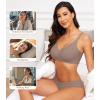 imagePOSESHE Womens Wireless Bras Comfortable Supportive Tshirt Bra No Underwire Seamless Push Up Everyday Adjustable BralettesCoffee