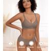 imagePOSESHE Womens Wireless Bras Comfortable Supportive Tshirt Bra No Underwire Seamless Push Up Everyday Adjustable BralettesCoffee