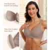 imagePOSESHE Womens Wireless Bras Comfortable Supportive Tshirt Bra No Underwire Seamless Push Up Everyday Adjustable BralettesCoffee