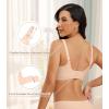 imagePOSESHE Womens Wireless Bras Comfortable Supportive Tshirt Bra No Underwire Seamless Push Up Everyday Adjustable BralettesNude