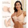 imagePOSESHE Womens Wireless Bras Comfortable Supportive Tshirt Bra No Underwire Seamless Push Up Everyday Adjustable BralettesNude