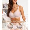 imagePOSESHE Womens Wireless Bras Comfortable Supportive Tshirt Bra No Underwire Seamless Push Up Everyday Adjustable BralettesPink