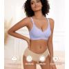 imagePOSESHE Womens Wireless Bras Comfortable Supportive Tshirt Bra No Underwire Seamless Push Up Everyday Adjustable BralettesPurple