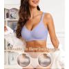 imagePOSESHE Womens Wireless Bras Comfortable Supportive Tshirt Bra No Underwire Seamless Push Up Everyday Adjustable BralettesPurple