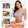 imagePOSESHE Womens Wireless Bras Comfortable Supportive Tshirt Bra No Underwire Seamless Push Up Everyday Adjustable BralettesPurple
