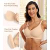 imagePOSESHE Womens Wireless Bras Comfortable Supportive Tshirt Bra No Underwire Seamless Push Up Everyday Adjustable BralettesSemolina