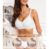imagePOSESHE Womens Wireless Bras Comfortable Supportive Tshirt Bra No Underwire Seamless Push Up Everyday Adjustable BralettesWhite