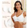 imagePOSESHE Womens Wireless Bras Comfortable Supportive Tshirt Bra No Underwire Seamless Push Up Everyday Adjustable BralettesWhite