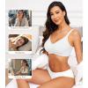 imagePOSESHE Womens Wireless Bras Comfortable Supportive Tshirt Bra No Underwire Seamless Push Up Everyday Adjustable BralettesWhite