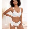 imagePOSESHE Womens Wireless Bras Comfortable Supportive Tshirt Bra No Underwire Seamless Push Up Everyday Adjustable BralettesWhite