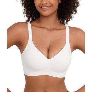 imagePOSESHE Womens Wireless Bras Comfortable Supportive Tshirt Bra No Underwire Seamless Push Up Everyday Adjustable BralettesWhite