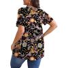 imagePOSESHE Womens Plus Size Tops 2025 Summer Short Sleeves Tunic Tops Casual VNeck Wrap Shirts Cute Dressy Work Blouses L4XLBlack Colorful Floral