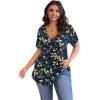 imagePOSESHE Womens Plus Size Tops 2025 Summer Short Sleeves Tunic Tops Casual VNeck Wrap Shirts Cute Dressy Work Blouses L4XLBlue Apricot