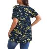 imagePOSESHE Womens Plus Size Tops 2025 Summer Short Sleeves Tunic Tops Casual VNeck Wrap Shirts Cute Dressy Work Blouses L4XLBlue Apricot