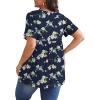 imagePOSESHE Womens Plus Size Tops 2025 Summer Short Sleeves Tunic Tops Casual VNeck Wrap Shirts Cute Dressy Work Blouses L4XLBlue Begonia
