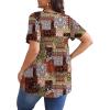 imagePOSESHE Womens Plus Size Tops 2025 Summer Short Sleeves Tunic Tops Casual VNeck Wrap Shirts Cute Dressy Work Blouses L4XLMix Color