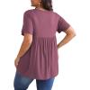 imagePOSESHE Womens Plus Size Tops 2025 Summer Short Sleeves Tunic Tops Casual VNeck Wrap Shirts Cute Dressy Work Blouses L4XLPurple Red