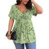 Green White Floral