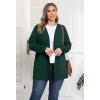 imagePOSESHE Womens Plus Size Cardigan Sweater 2025 Fall Long Sleeve Lightweight Knit Open Front Casual Loose CardiganGreen