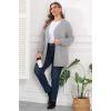 imagePOSESHE Womens Plus Size Cardigan Sweater 2025 Fall Long Sleeve Lightweight Knit Open Front Casual Loose CardiganGrey