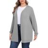 imagePOSESHE Womens Plus Size Cardigan Sweater 2025 Fall Long Sleeve Lightweight Knit Open Front Casual Loose CardiganGrey