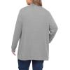 imagePOSESHE Womens Plus Size Cardigan Sweater 2025 Fall Long Sleeve Lightweight Knit Open Front Casual Loose CardiganGrey