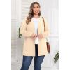 imagePOSESHE Womens Plus Size Cardigan Sweater 2025 Fall Long Sleeve Lightweight Knit Open Front Casual Loose CardiganKhaki