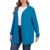 imagePOSESHE Womens Plus Size Cardigan Sweater 2025 Fall Long Sleeve Lightweight Knit Open Front Casual Loose CardiganLake Blue