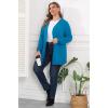 imagePOSESHE Womens Plus Size Cardigan Sweater 2025 Fall Long Sleeve Lightweight Knit Open Front Casual Loose CardiganLake Blue