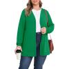 imagePOSESHE Womens Plus Size Cardigan Sweater 2025 Fall Long Sleeve Lightweight Knit Open Front Casual Loose CardiganLight Green