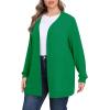 imagePOSESHE Womens Plus Size Cardigan Sweater 2025 Fall Long Sleeve Lightweight Knit Open Front Casual Loose CardiganLight Green