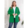 imagePOSESHE Womens Plus Size Cardigan Sweater 2025 Fall Long Sleeve Lightweight Knit Open Front Casual Loose CardiganLight Green