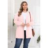 imagePOSESHE Womens Plus Size Cardigan Sweater 2025 Fall Long Sleeve Lightweight Knit Open Front Casual Loose CardiganLight Pink