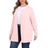 imagePOSESHE Womens Plus Size Cardigan Sweater 2025 Fall Long Sleeve Lightweight Knit Open Front Casual Loose CardiganLight Pink