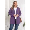 imagePOSESHE Womens Plus Size Cardigan Sweater 2025 Fall Long Sleeve Lightweight Knit Open Front Casual Loose CardiganLight Purple